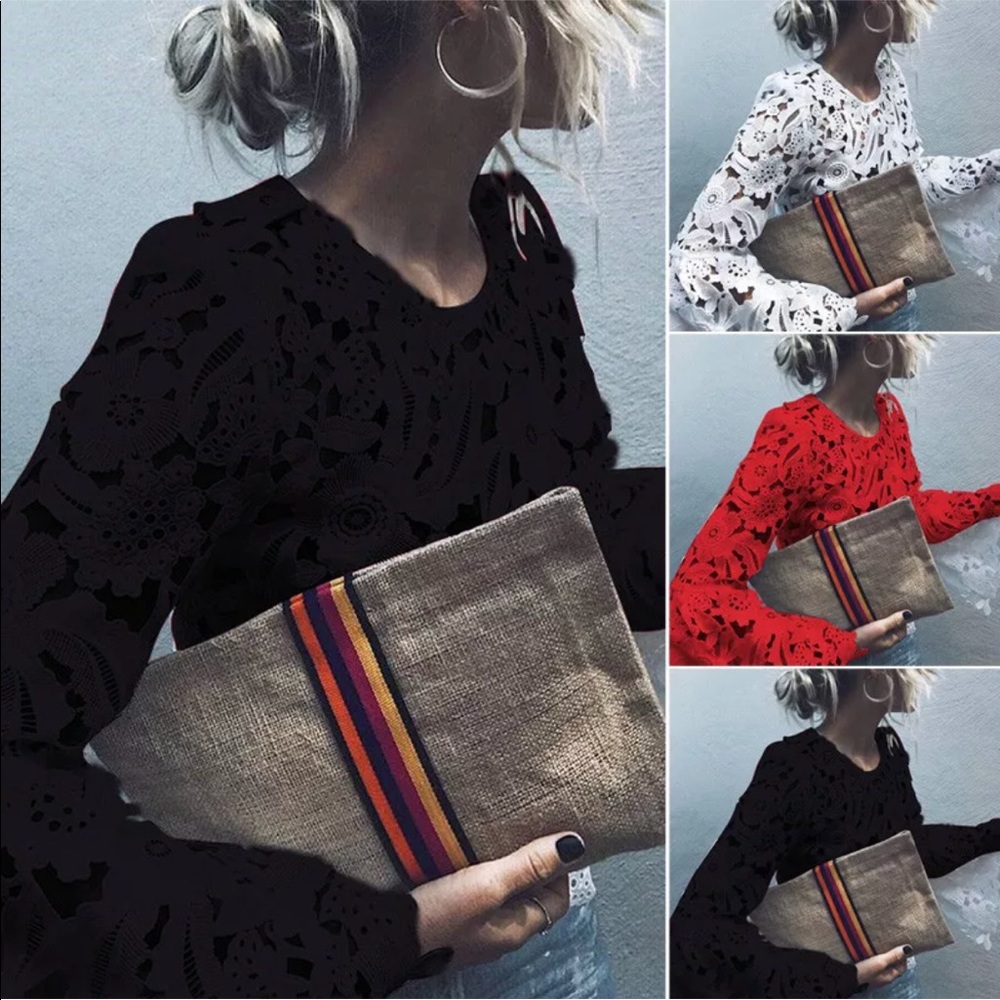 ❤️Peekaboo Lace Bell Sleeve Blouse - Picture 2 of 7